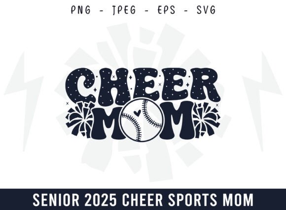 Proud Cheer Baseball Mom Design SVG